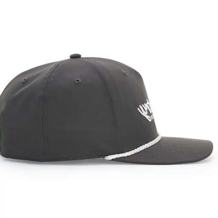 Customized Flat Embroidery Printing Logo 5 Panel curved Outdoor Sport 100% Nylon Rope Golf hat Baseball Cap Hat