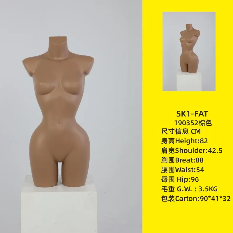 Customized half body torso mannequin curvy female mannequin