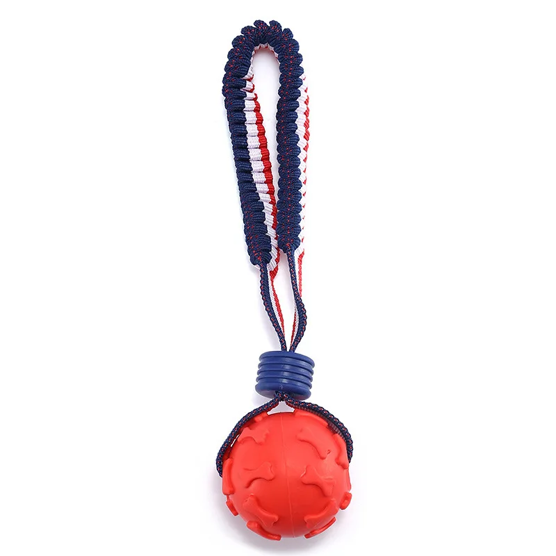 LM0219C Dog bite resistant toys Pet tire ball toy Elastic rope dog training toy Bite resistant teeth grinding ball