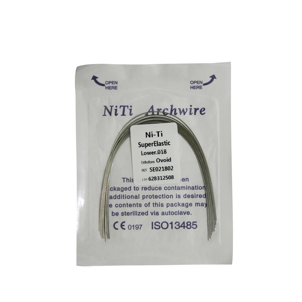 Dental Orthodontic Archwires Ovoid Square Rectangle Hyperelastic Nickel Titanium Ni-Ti Arch Wire