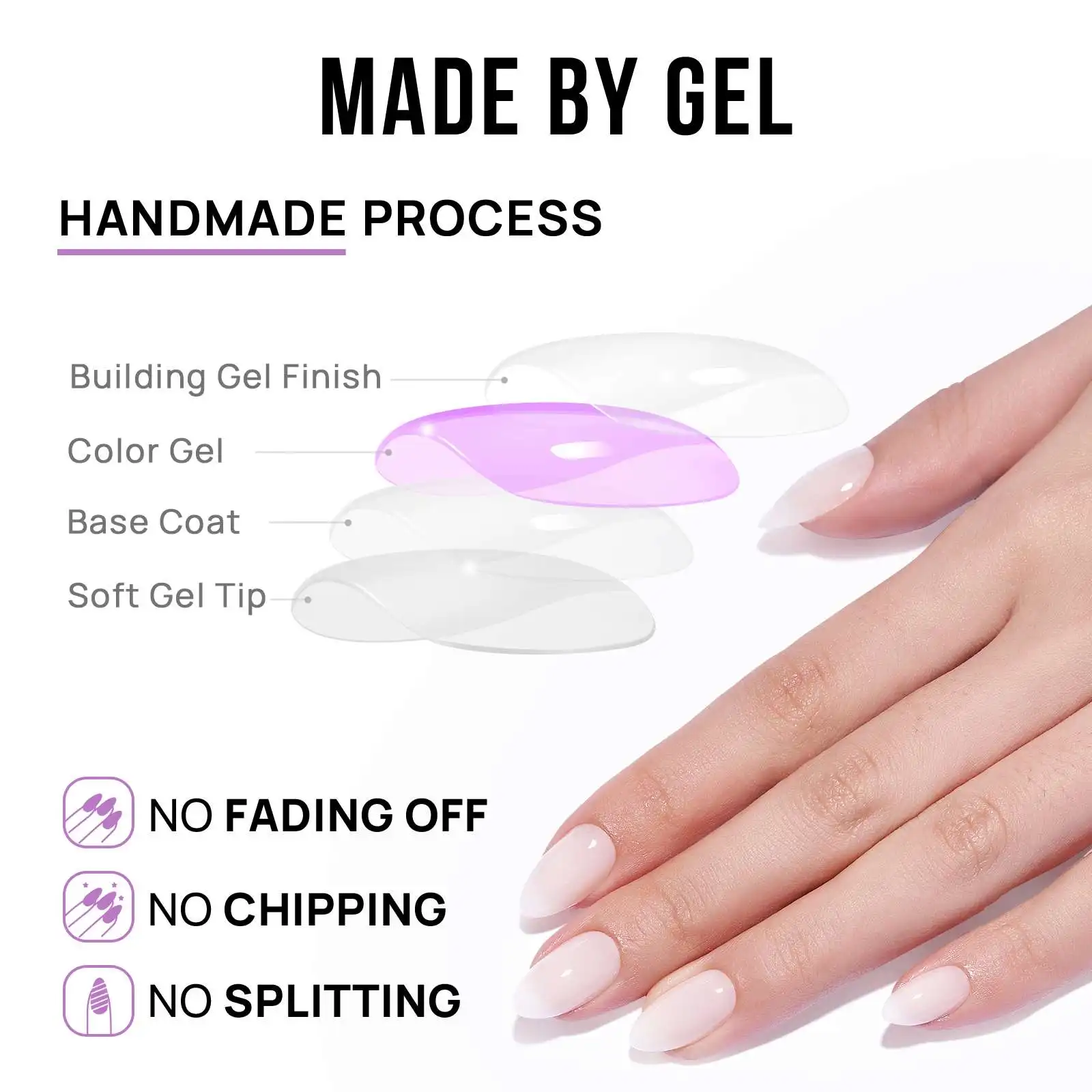 Глянцевые белые Искусственные ногти 30 шт. накладные с клеем твердые стиль OL миндаль пресс