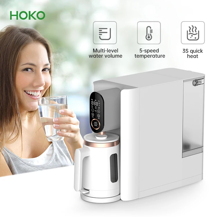 household countertop home alkaline Hydrogen water purifier filter with water bottle Instant reverse osmosis ro water purifier