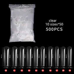 500Pcs 2XL Full Cover False Nails Square Coffin Fingernail ABS Long  Nail Tips