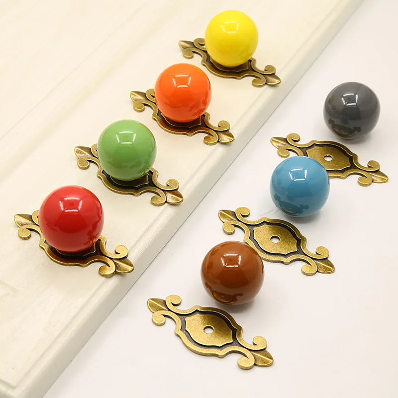 HOONE Chinese Manufacturer Wholesale Furniture Hand Painted Shell Style Ceramic Knobs