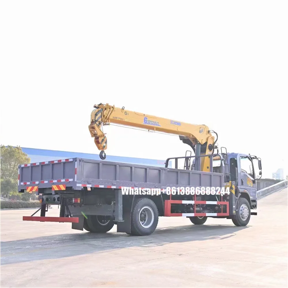 Sinotruk  haoman  4*2 mechanized lorry  With 8 tons Crane  Dumper truck with hoist     lifting truck