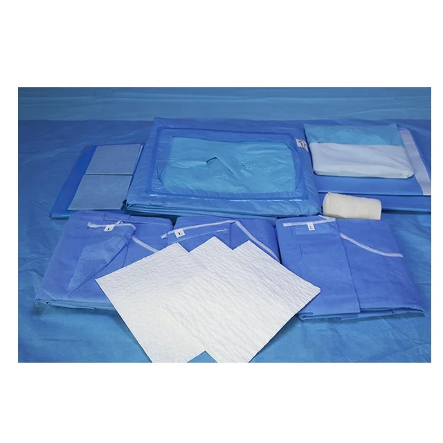  Disposable EO sterile laparoscopy drapes laparotomy surgical drape kits for
