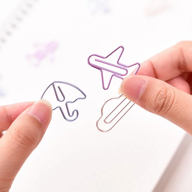 Лидер продаж, цветные металлические маленькие свежие и милые Креативные Зажимы для бумаги особой формы