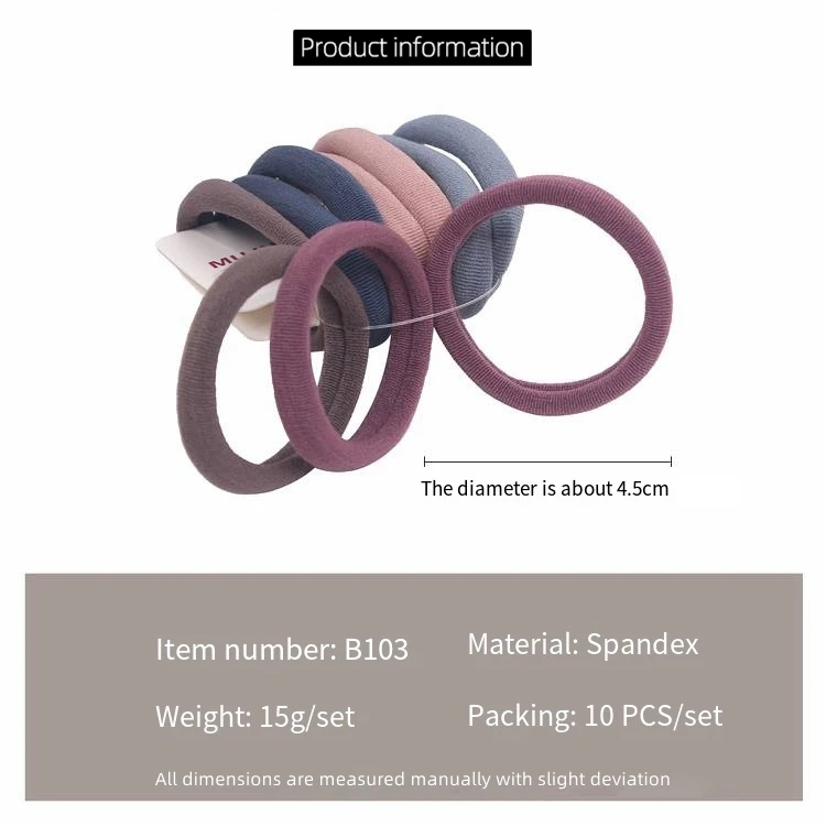 10-Piece Set of Colorful Elastic Hair Rope Card Korean Version Hair Accessories Hair Ties Category