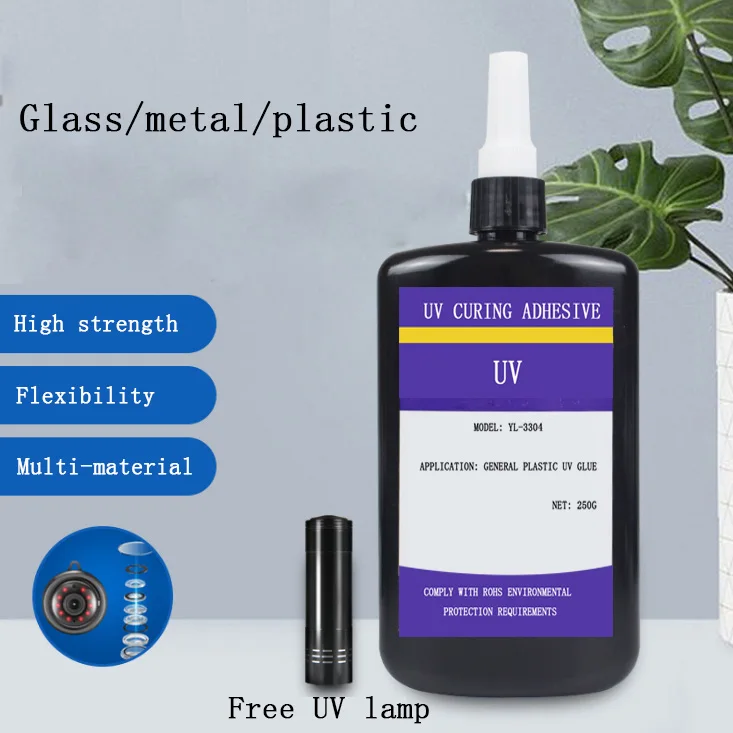 No Trace Strong Quick Dry Pcb/Pc/Pvc/Abs/Ps Curable Liquid Trophy Adhesive Uv Glue For Acrylic