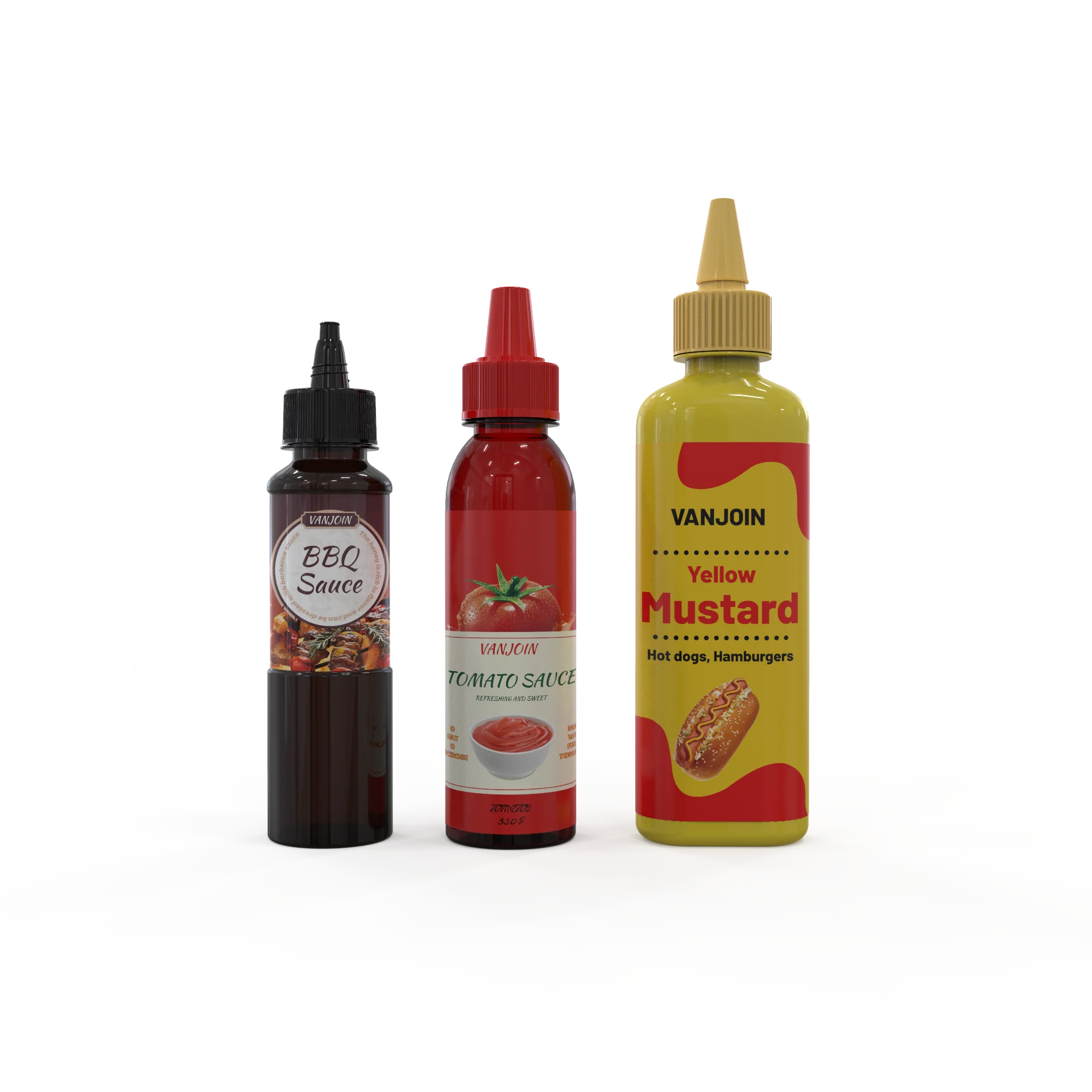 BPA Free Refillable PET BBQ Chill Ketchup Tomato Bottle Plastic Sauce Dispense Squeeze Bottle 360ML With Nozzle