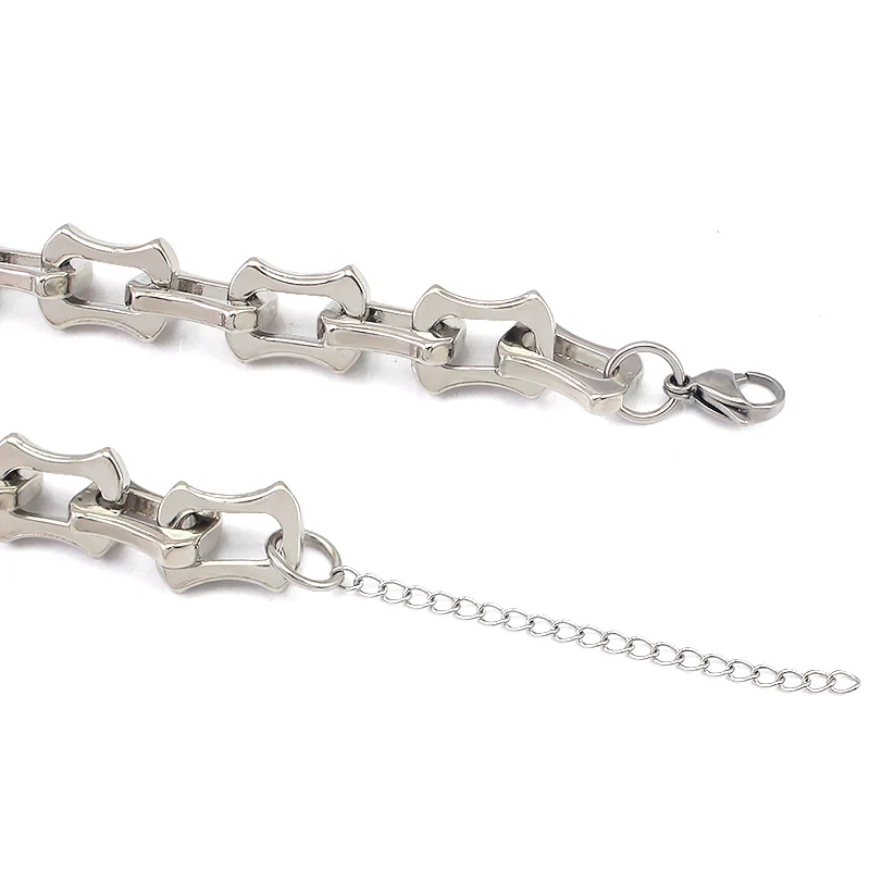 New Creativity  luxury chain 17mm and 13mm necklace luxury Stainless steel link Necklace For Women  Classic 47cm necklace