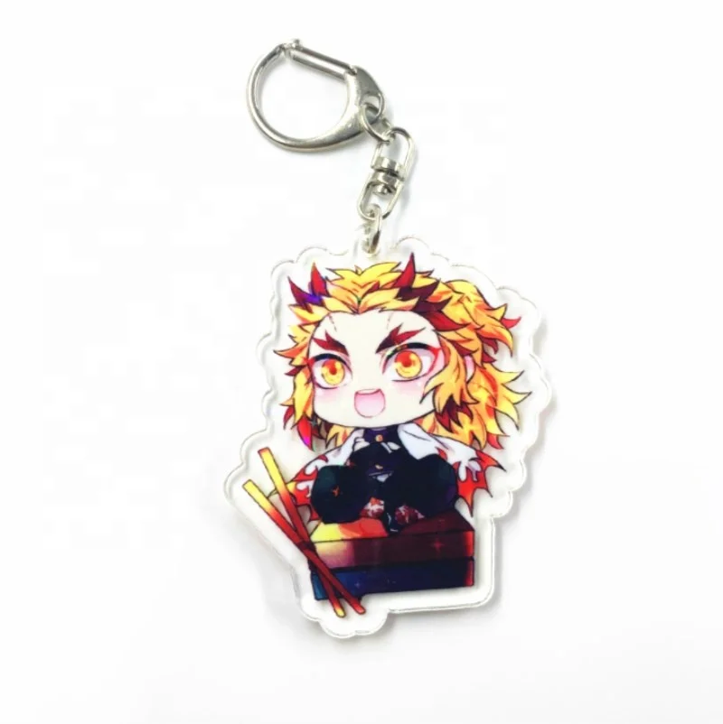 Promotional gift custom anime charm clear blanks hotel keychain,glitter epoxy/ hologram printed cartoon anime keychain
