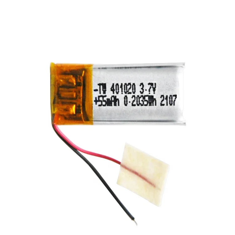 Free Sample 3.7V 55mah 401020 Polymer li-ion battery For electric toothbrush