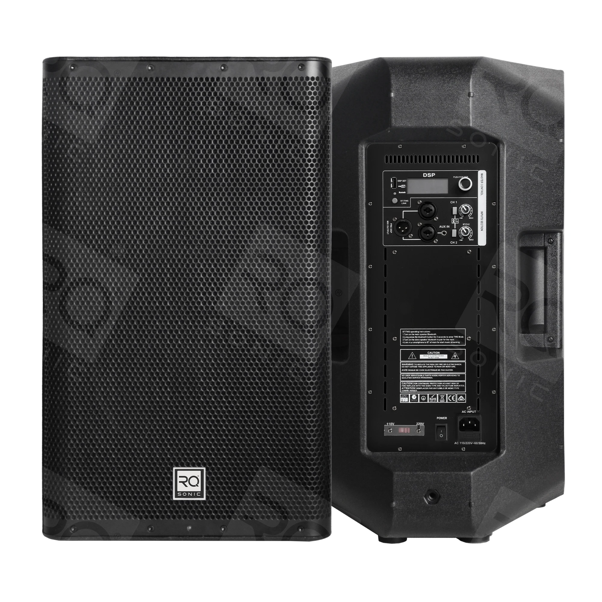 RQ CAU12D3 12 inch amplifier speakers bt dj karaoke party professional active powered woofer subwoofer portable speaker box