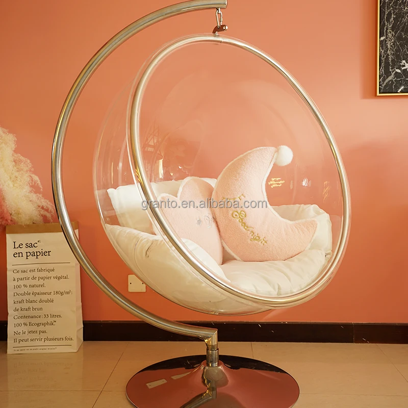 Indoor and outdoor garden patio furniture hanging bubble acrylic chair