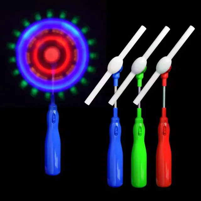 Partycool Multicolor Spinner Magic Wand Toy Kids LED Flashing Lights Led Light Up Windmills With Music Birthday Party Favor