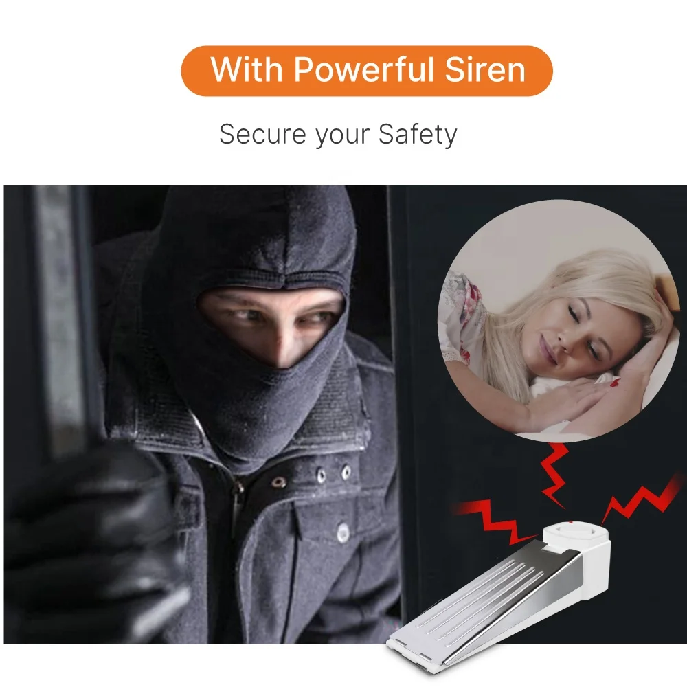 Smart Door Stop Home Wedge Security Anti-theft Alarm Portable Stopped Alarm for Travelling Doorstop Safety Protection