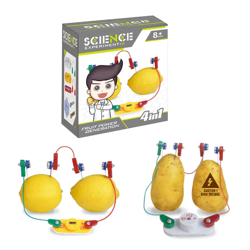 Electronics Exploration Kit 4 in 1 Fruit Power Generation Electronic circuit Toy for kids