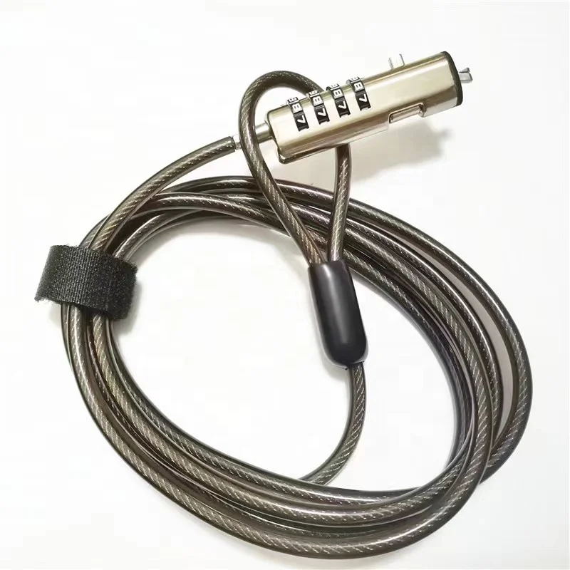 4-Digit Combination Laptop/Desktop Security Cable Lock for Wedge Slot Computers - Anti-Theft Steel Combo Cable Lock for Dell