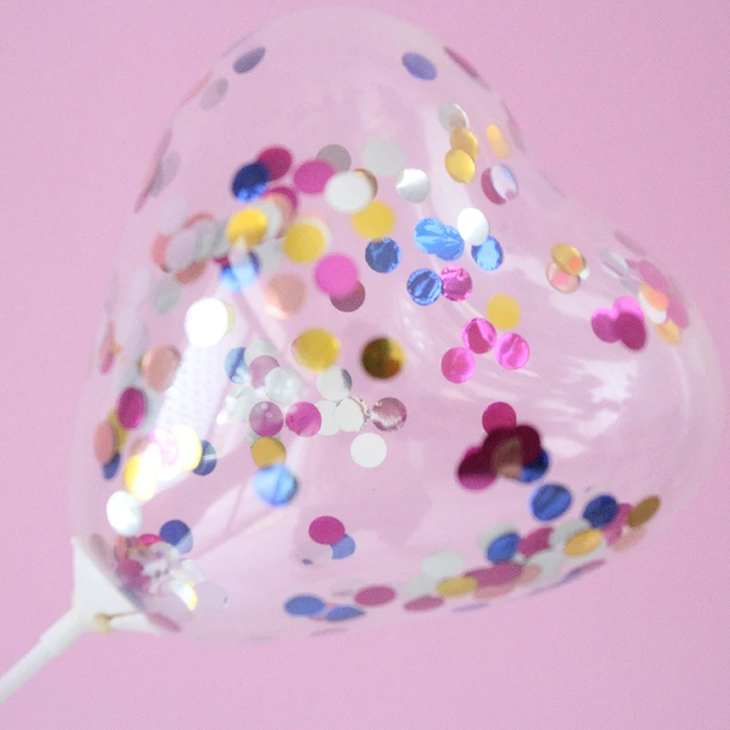 Hot selling golden silver pink confetti balloons, cake decorative sequins, transparent balloons