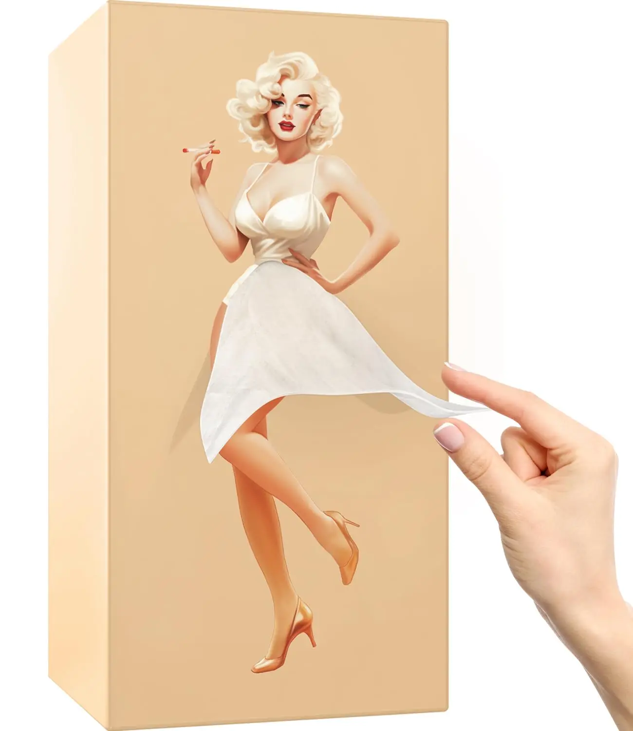 Elegant Decorative Skirt Tissue Holder Marilyn Monroe Tissue Box for Living Room Vanity Desk Office or Bathroom