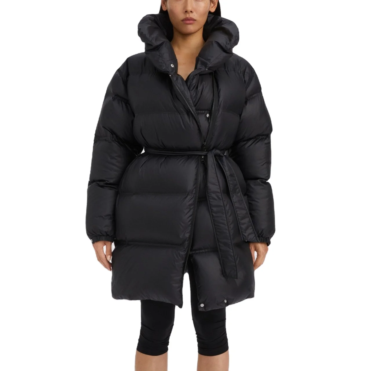2024 Chinese clothing supplier plus size women bubble coats custom goose down padded puffer parka jackets