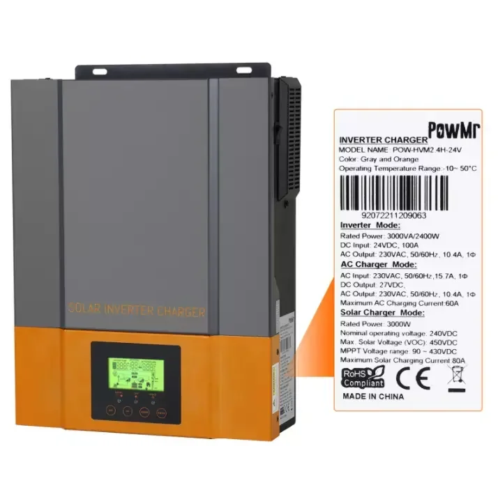 Инвертор солнечной энергии PowMr. 1 5 кВт 2 выключенный решетка PV DC/AC инвертор POW-HVM1.5H-12V Солнечный