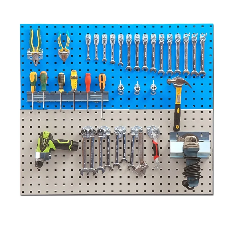 Garage Tool Storage Metal Pegboard Panels Black Pegboard Wall Organizer Large Heavy Duty Steel Pegboard for Walls Home