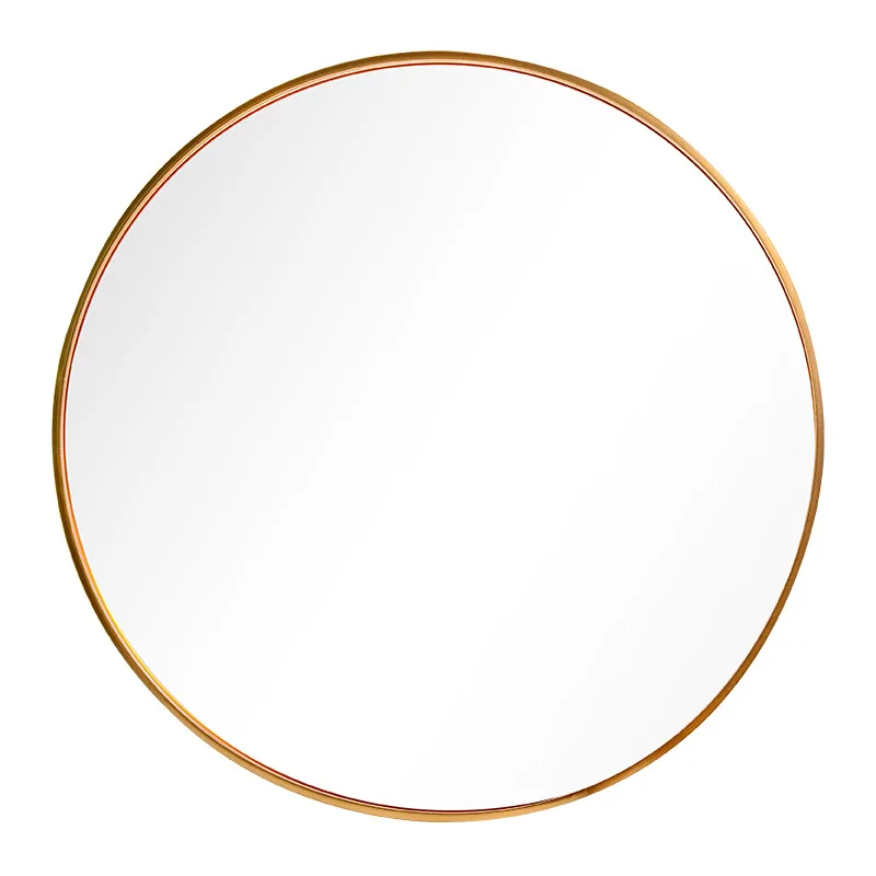 Round Decorative Wall Hanging Mirror Elegant Art Alloy Framed Mirror For Hotel Home