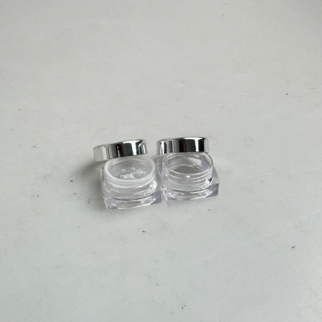 Care cream elegant cosmetic jars with gold cap square acrylic jars for cosmetic cream packaging wide mouth cosmetic jar
