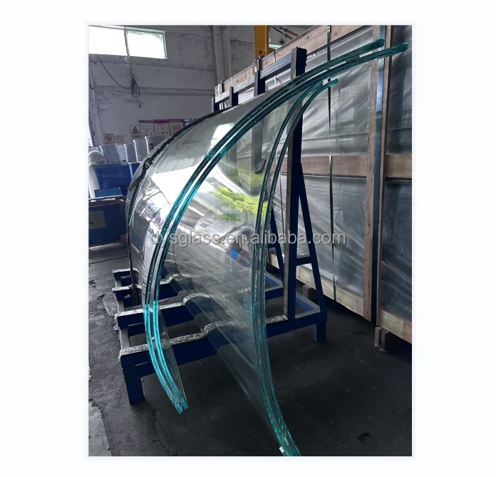 17.52mm curved laminated glass 8 1.52 8 ESG clear low iron PVB SGP film bend tempered interlayer glass price per square meter
