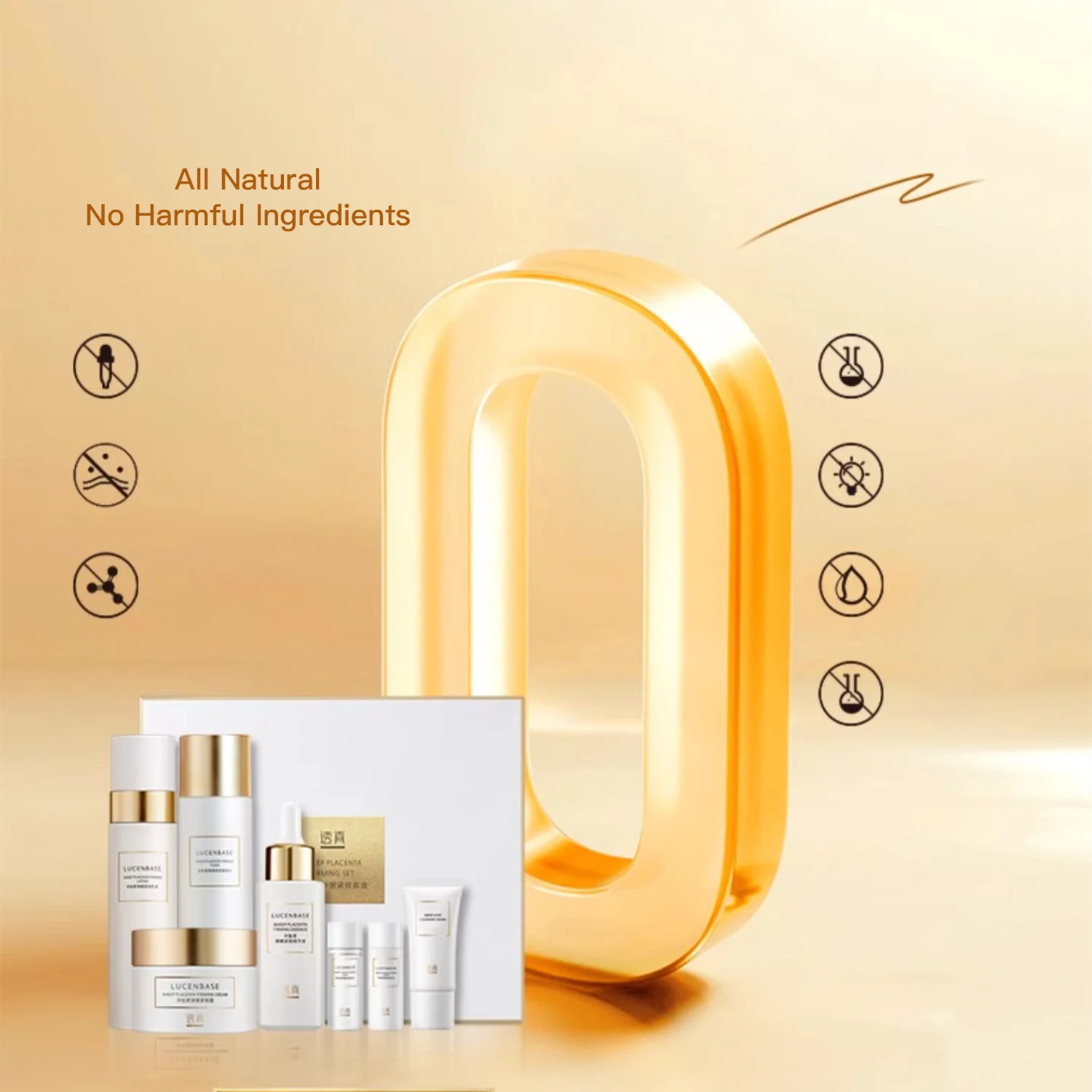 Private Label OEM Korean Beauty Skincare Products Kit Sheep Placenta Anti-wrinkle Firming Serum Face Skin Care Set