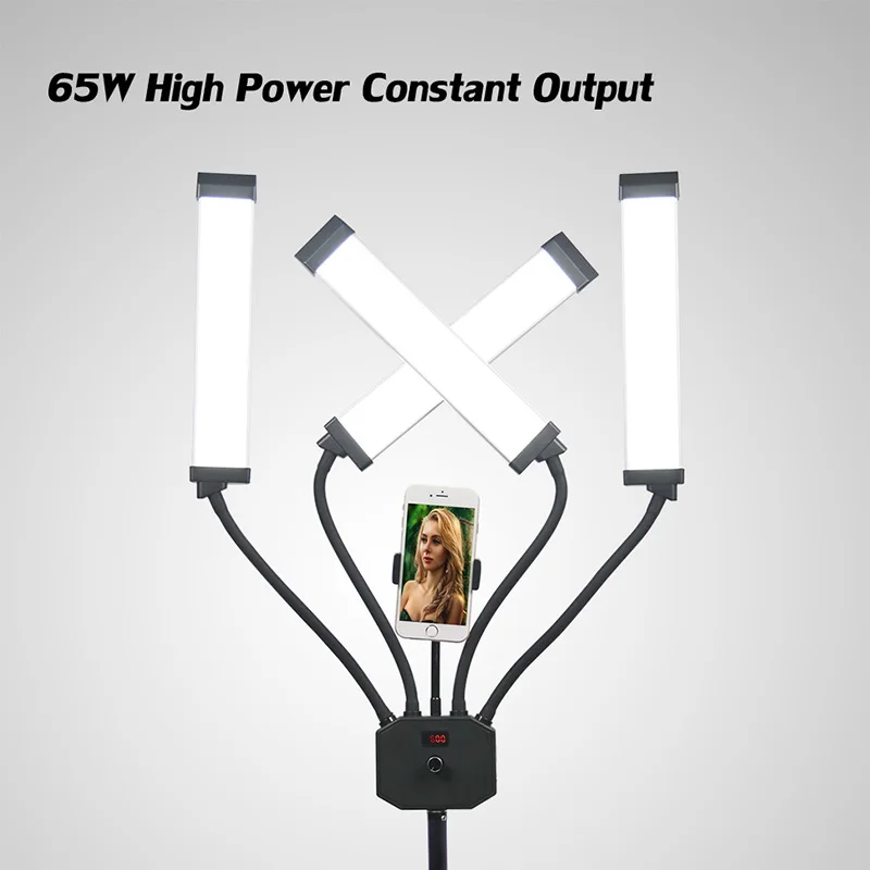 Fill Light LED 4 Arms Light with Tripod Stand Makeup Live Youtube Video Photography Eyelash Tattoo 4 Light