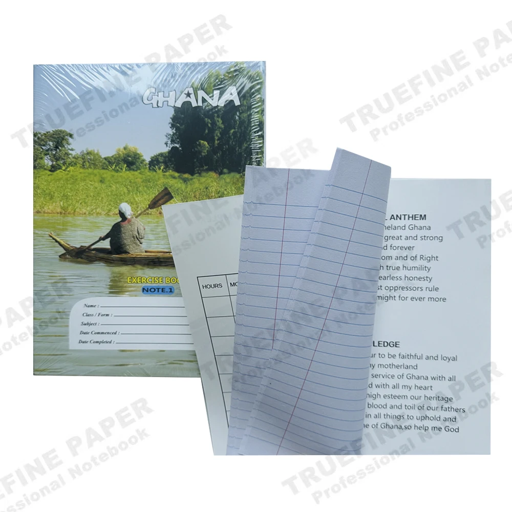 Customized Logo 18x24cm 40sheets White Inner Page Ghana Exercise Book From China Supplier To School