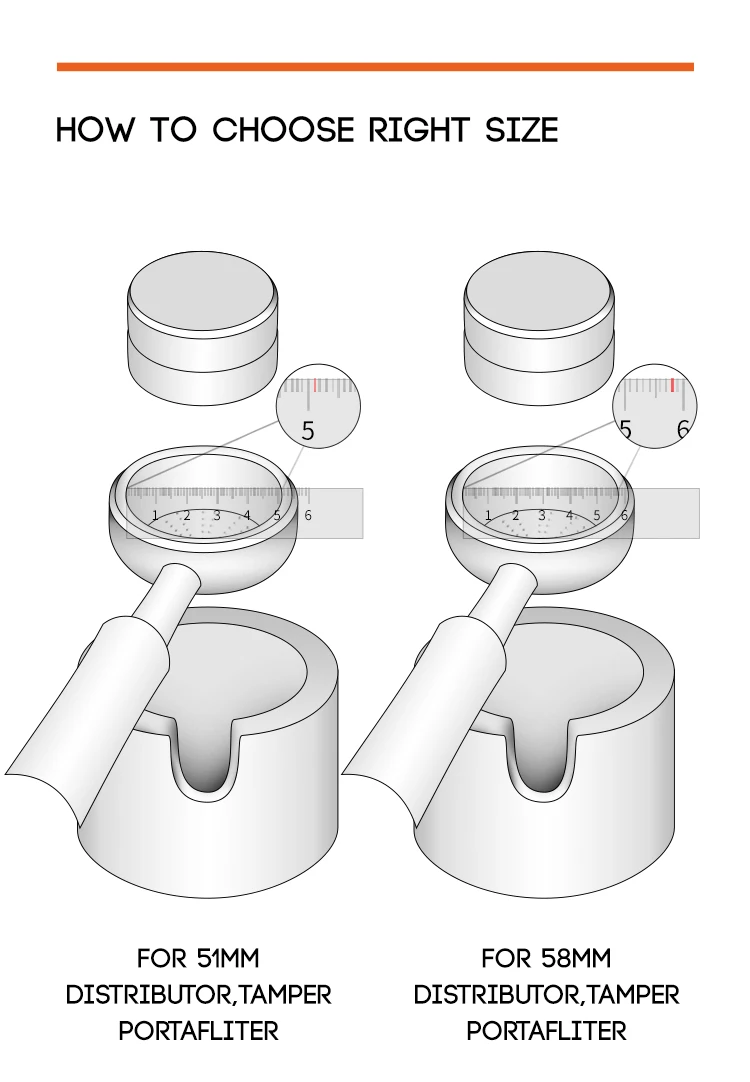 Easy Adjustable Distributor Stainless Steel stainless steel coffee needle 51mm 58mm Espresso Coffee Tamper