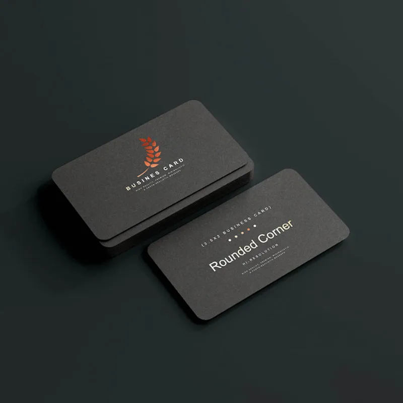 Custom Logo Printed Hot Stamping 1200gsm Carte De Visite Printing Black Business Card