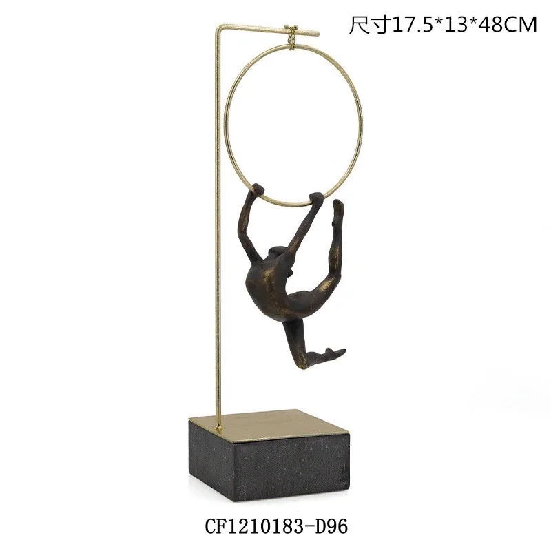 Resin gymnast ornaments art desktop modern home decoration