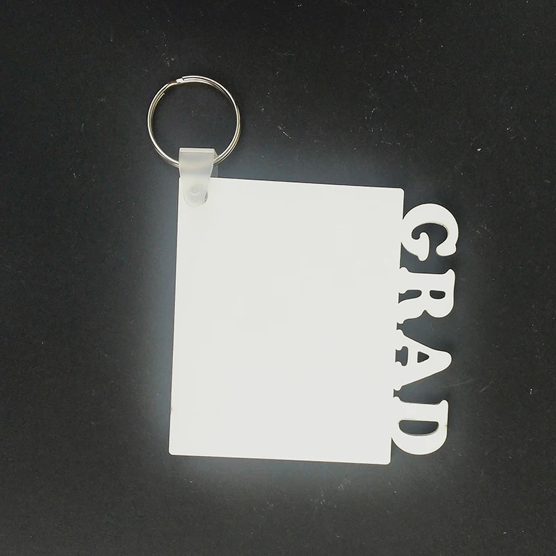 LOVE MOM Daddy Sublimation MDF Keychain Blank Double Sided Key Ring Wood Custom Engrave Holders