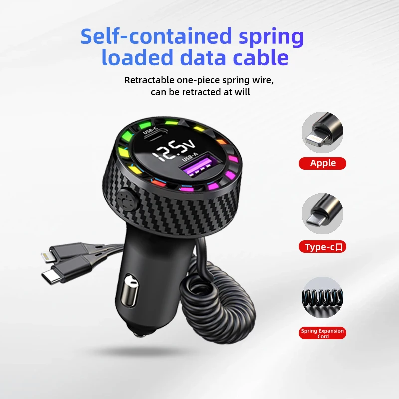 Car FM Transmitter BT5.3 MP3 Player 5V/3.1A Dual Port USB C PD Car Charger