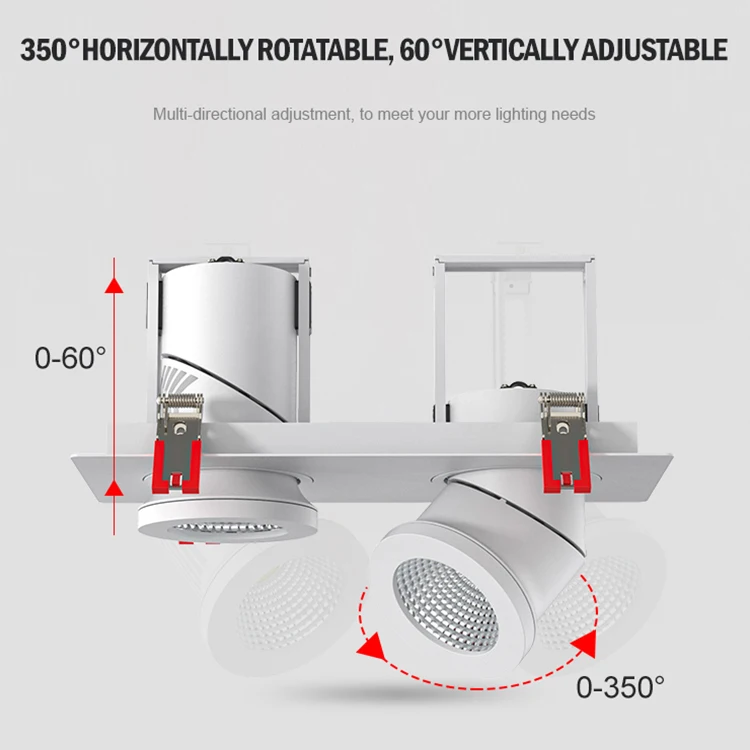 OBALS High Quality 10W 15W 20W 25W 30W 40W 50W Recessed COB Led Grille