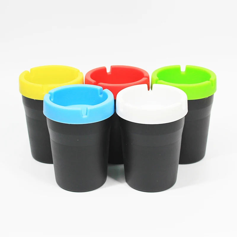 UKETA wholesale display box packaging butt bucket ashtray smell proof smokeless plastic car ashtray with lid