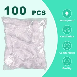 100 Pack Clear Disposable Ear Protectors Waterproof Ear Covers for Hair Dye, Shower, Bathing