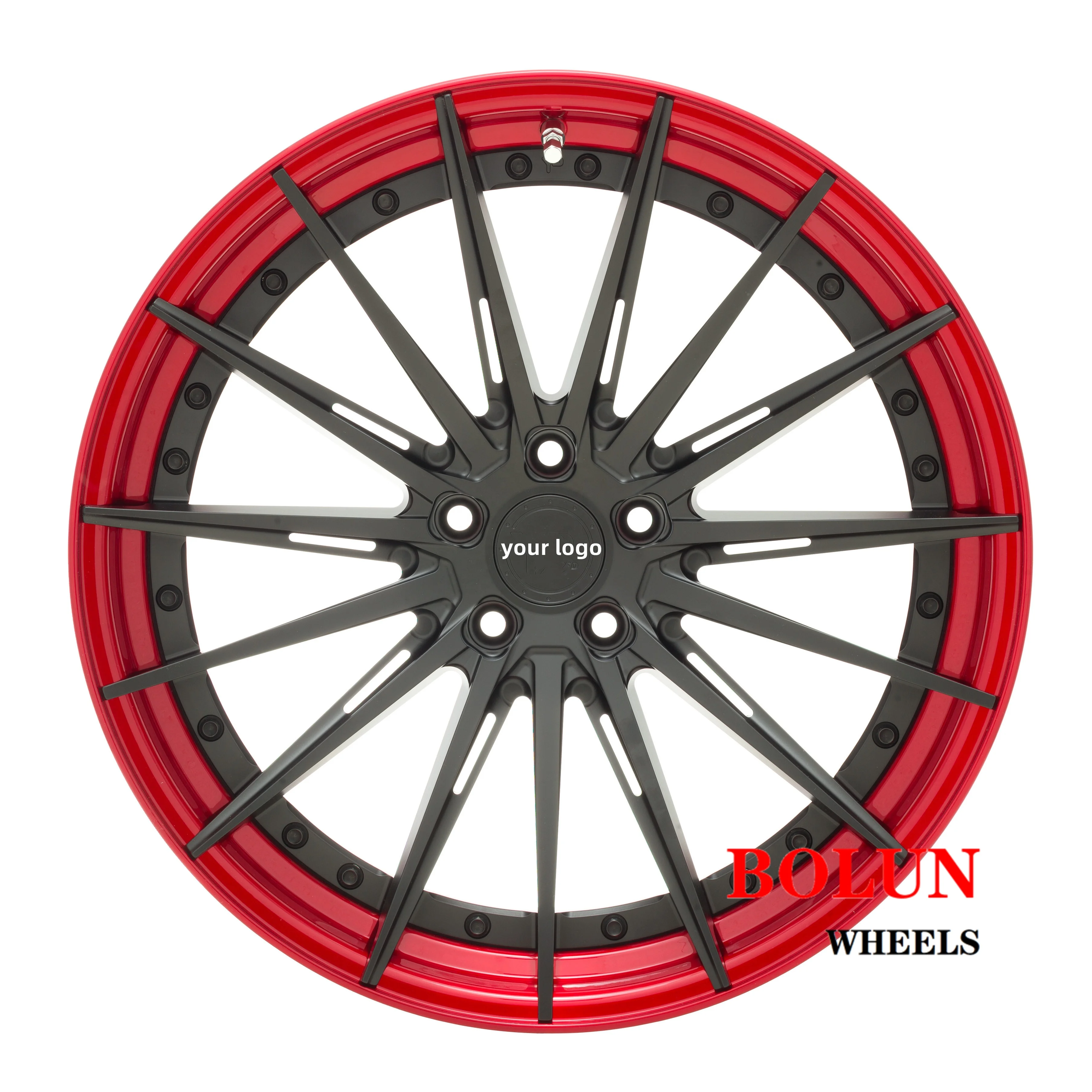 China Bolun Factory Custom Rim 5 hole 5X130 5X114.3 2 piece Racing Car Forged Wheels For 18 inch 19 inch 20 inch 21 inch 22 inch