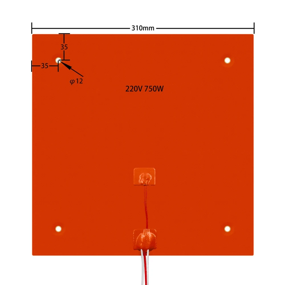 GIULY 3D принтер силиконовые грелки 310x310 мм 220 в 750 Вт очаг для Creality CR-10 10S Pro подогреватель пусковой площадки стальной пластины нагревательные