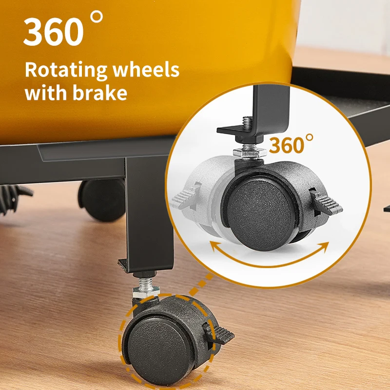 Multi-layer Rolling Metal Kitchen Corner Shelf Pot Pan Storage Organizer Rack for Cookware Stand with Wheels