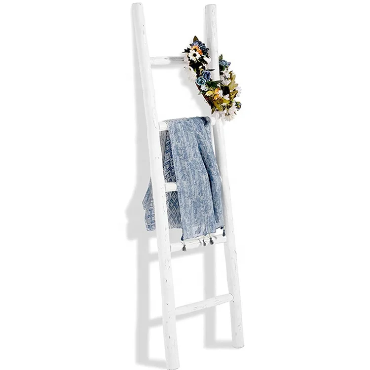ARTMADE Farmhouse Decor Handcrafted Rustic Wooden Decora Blanket Ladder,New Design Wall-Leaning Rustic Wood Blanket Ladder