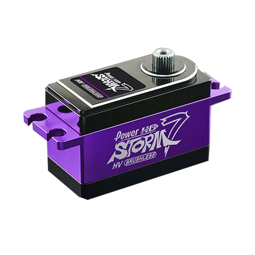 Power HD Digital STORM-7 HV Brushless Short Body Metal Gear Servo Use for RC Drift Car and Touring Car