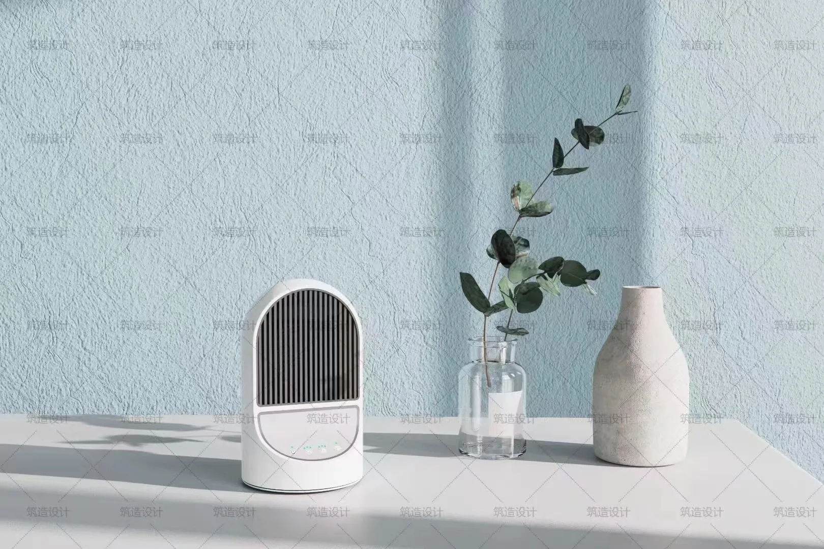 Smart mini 1200W table stand PTC Room fan heater office Plug in Portable electric air heater fan for winter