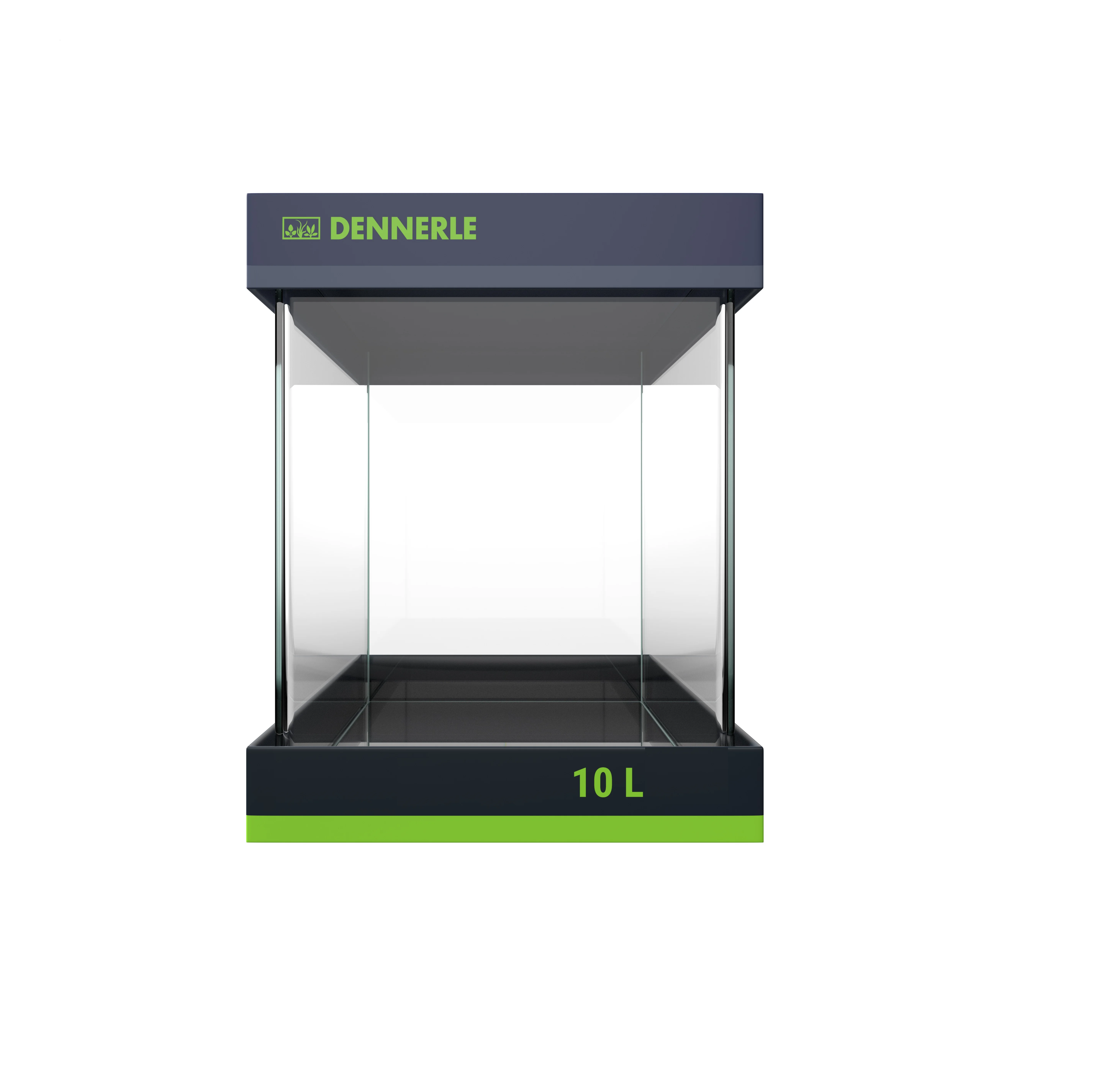 DENNERLE Nano Cube 10L Small Design Desktop Ecological Aquarium Glass Fish Tank With Rounded Corners