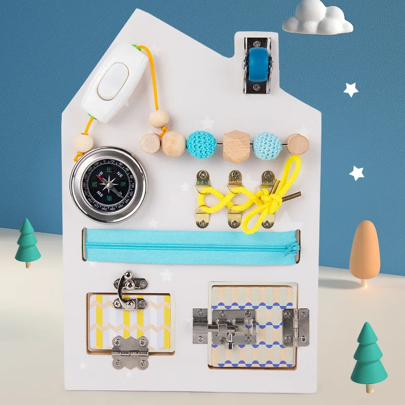 Toddlers busy board autism toys activity toddlers board educational learning toys wooden sensory toys montessori